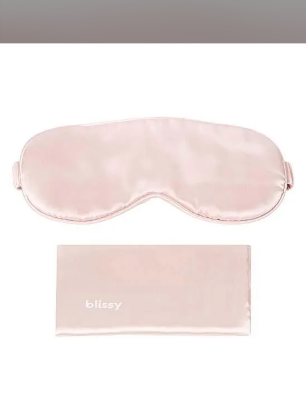 Bliss Light Pink Satin Sleep Mask with Matching Pouch